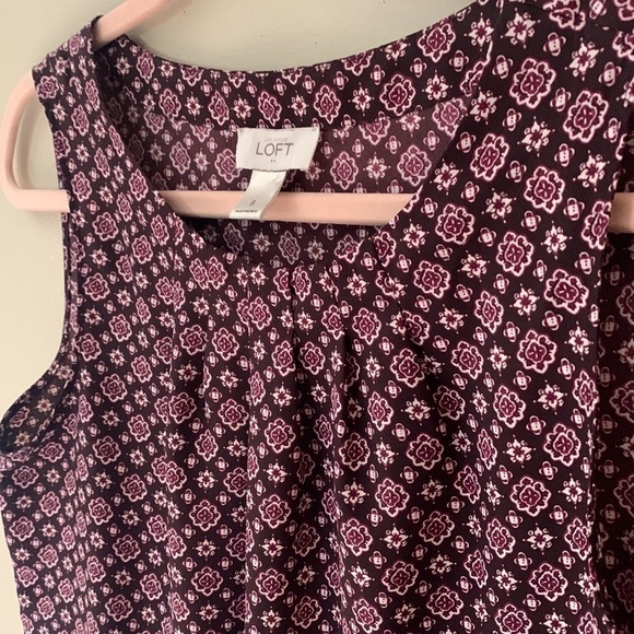 Loft Maroon Printed Career Top‎ | Small - Picture 2 of 4